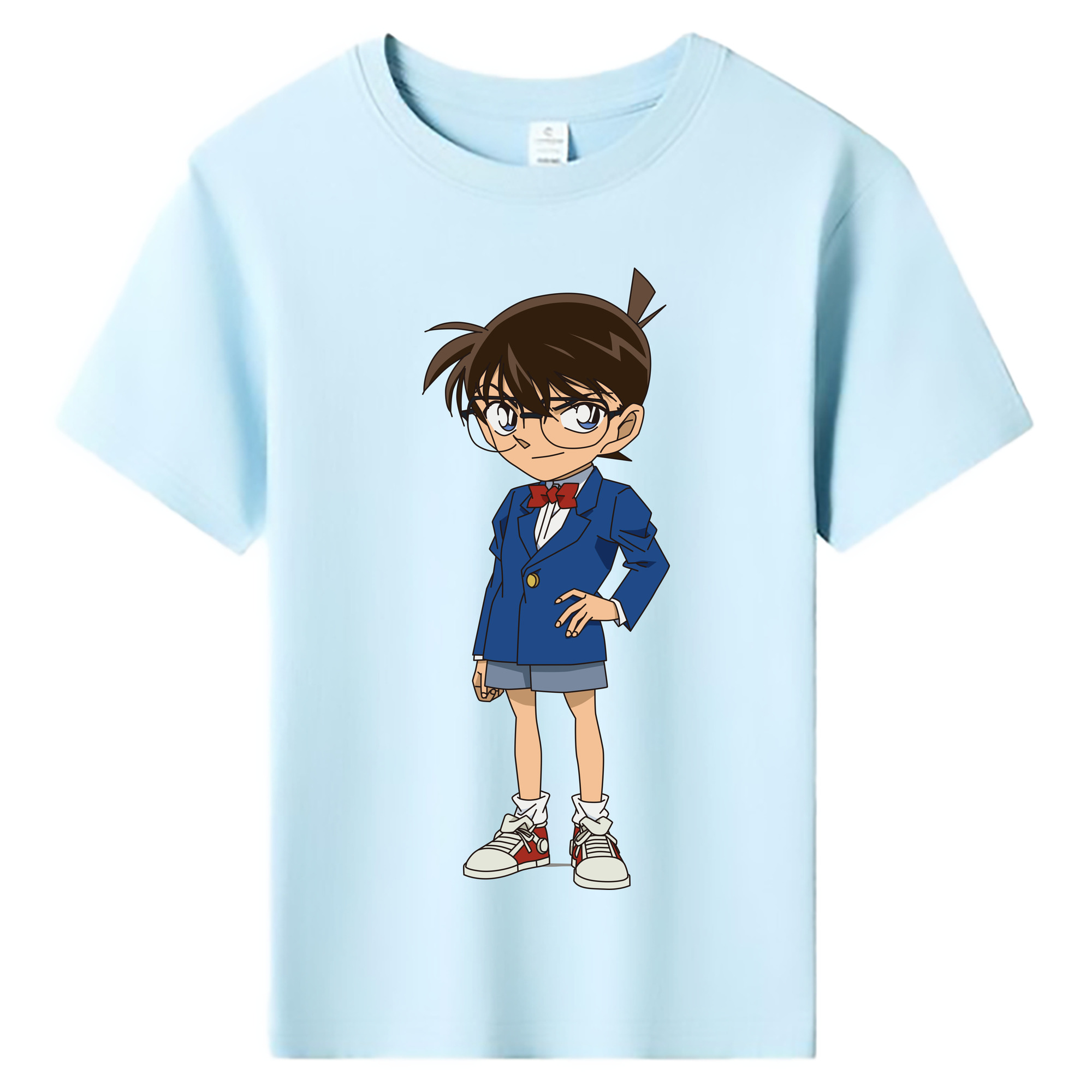 （画像用） 名探偵コナン 江戸川 コナン Detective Conan Conan Edogawa 綿100％キッズTシャツ（フロントプリント）